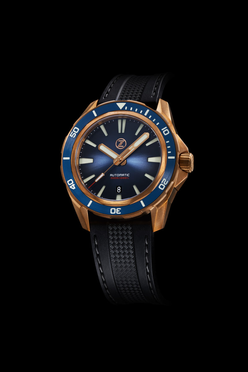 Swordfish Bronze 300m Diver ETA 2892 'Cobalt Blue' – Zelos Watches