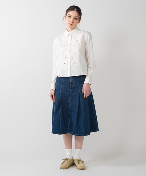 Levi's（リーバイス） デニムスカート PLEATED ミニスカート ダーク