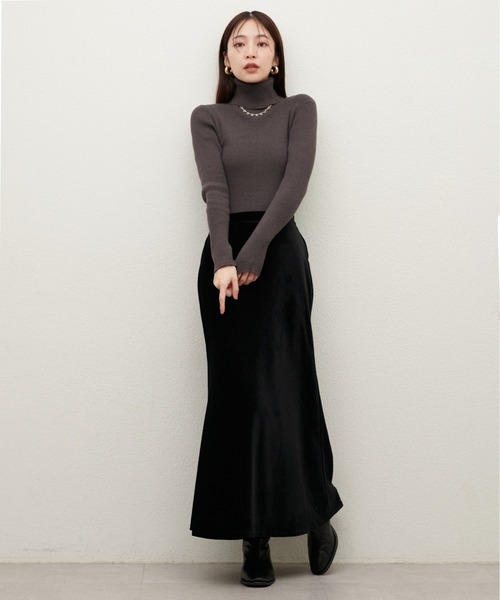 natural couture スカート 花柄ベロアスカート レディース : ZOZOTOWN