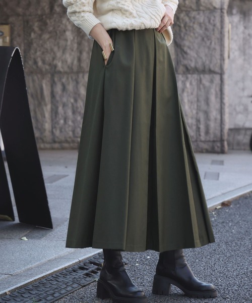 ELFRANK スカート ボックスプリーツ ロング スカート : ZOZOTOWN Yahoo