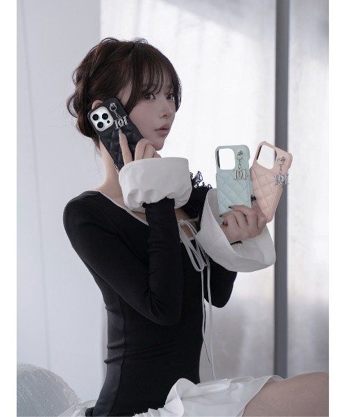 Darich（ダーリッチ） スマホケース キルティングミラーDDチャーム