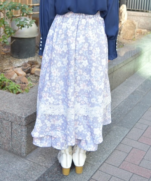 axes femme（アクシーズ ファム） スカート サクラ柄フレアスカート