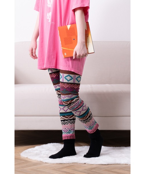 Healthknit（ヘルスニット） レギンス スパッツ 「 」 幾何学模様 総柄