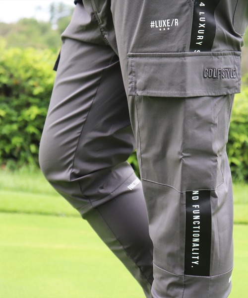 カーゴパンツ (RM)「LUXE/R GOLF」ストレッチ ブロード サイドライン