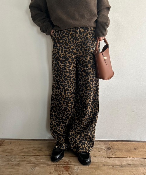 Kotoe（コトエ） パンツ レディース レオパード ひょう柄 ロング丈