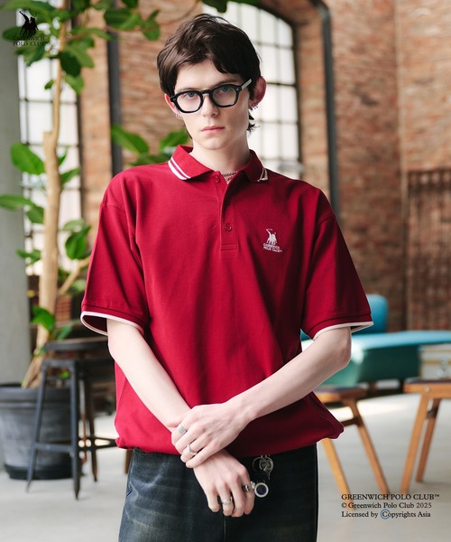Adoon plain ポロシャツ GREENWICH POLOCLUB MOSS STITCH POLO SHIRT