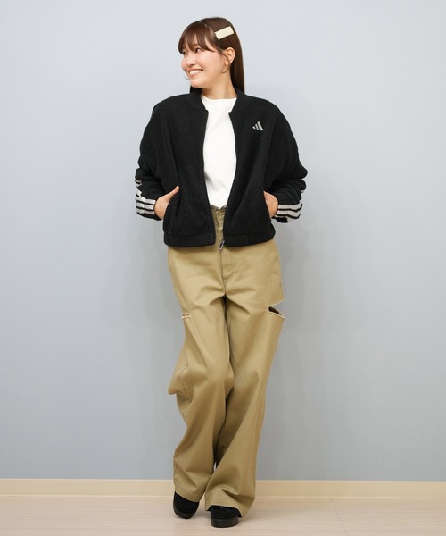 adidas（アディダス） コート アウター ボアショートジャケット/スリー