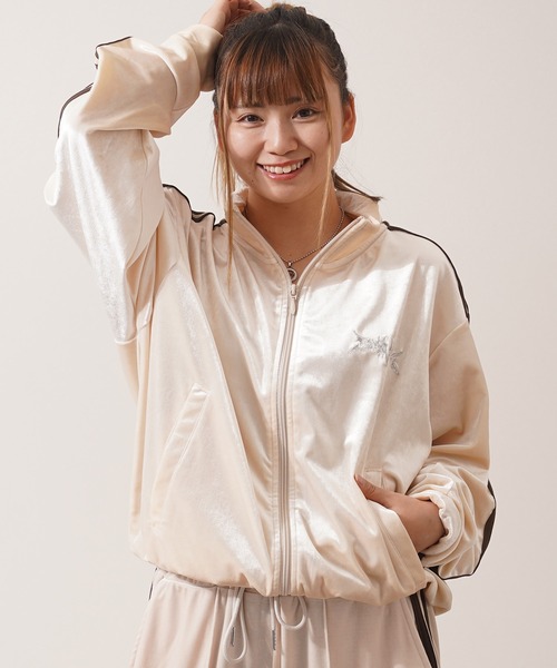 ジャージ 「セットアップ 対応」サイドライン ベロア トラック