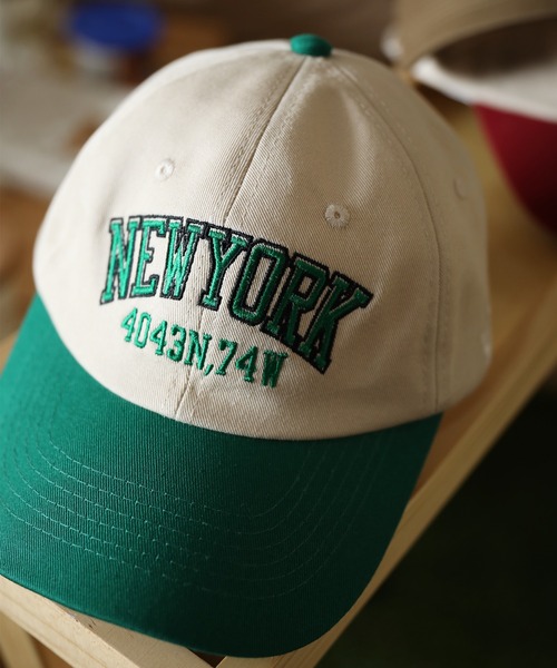 キャップ 帽子 HOOK -original-バイカラーアメカジ刺繍キャップ ハード