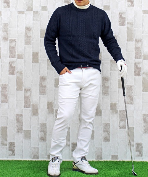 TopIsm（トップイズム） ゴルフ ケーブル編み クルーネックゴルフ