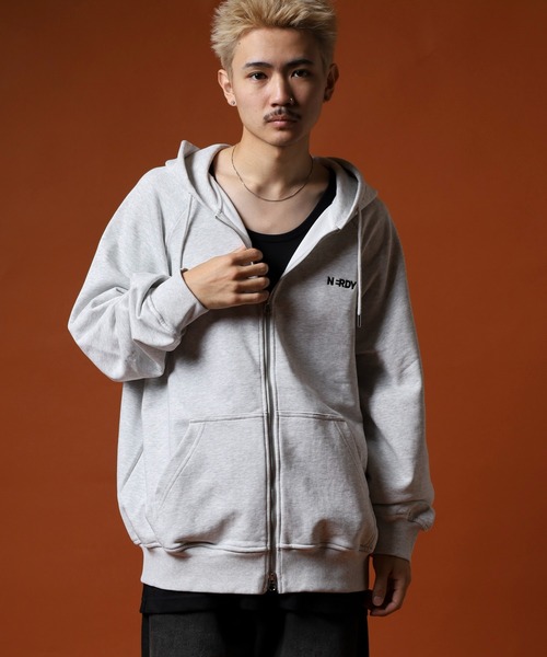 NERDY パーカー ブレンクロゴフーディージップアップ メンズ