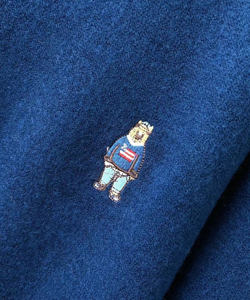 2ly2 ニット セーター クマ刺繍ラウンドネックソフトもちもちセーター