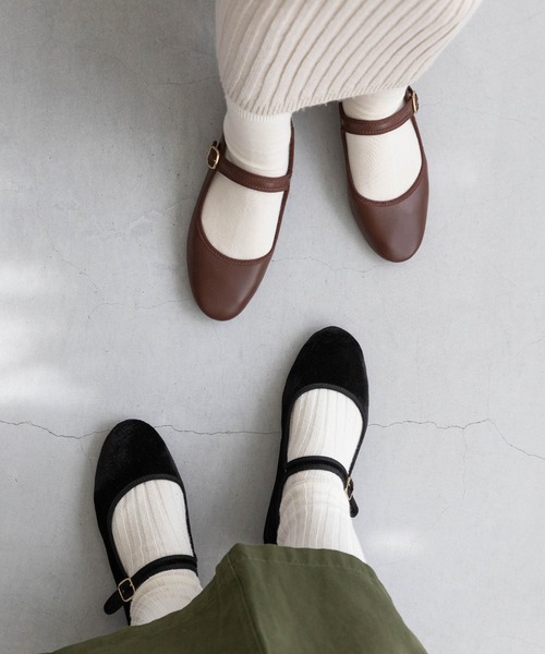 menue（メヌエ） バレエシューズ パンプス ふわカル ストラップ メリー