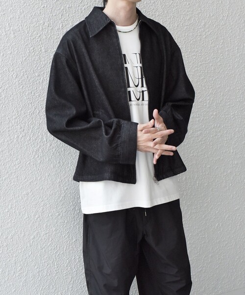 SHIPS any ブルゾン アウター any: ウォッシュド デニム ワイド