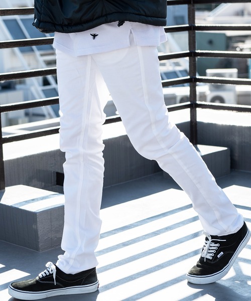 新品 ラッセルノ パンツ ホワイト ナイロン ストレッチ 防風 厚手