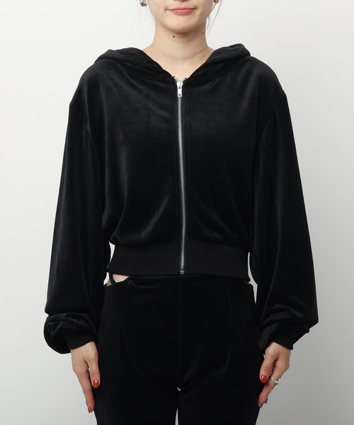 SPIRALGIRL（スパイラルガール） パーカー コンパクトベロアパーカー