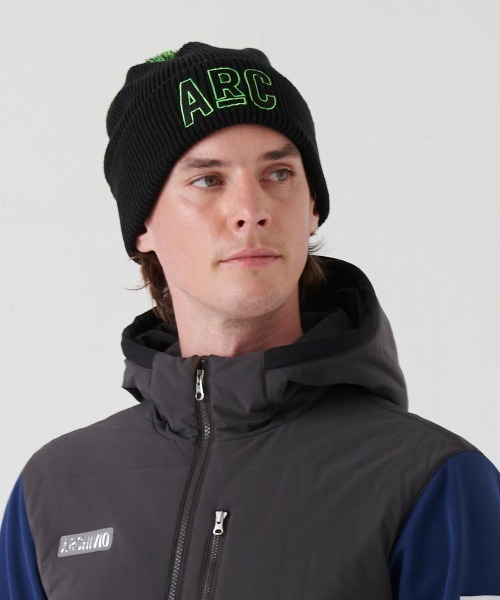 archivio（アルチビオ） ニット帽 ニットキャップ 「MENS」刺繍ニット