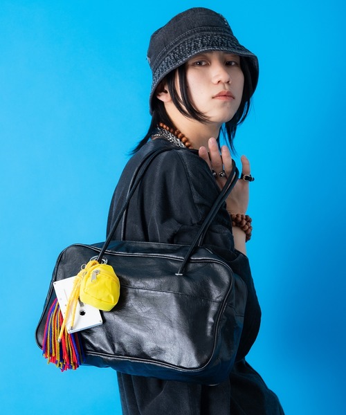 ボストンバッグ an meets zakka コードロングハンドル合成皮革ミニ