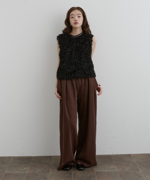 DFFUR. ベスト ジレ ルーズフィット2WAYファーベスト レディース