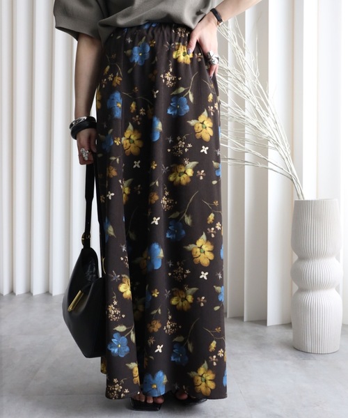 YENNA スカート 「 YENNA 2026 SS 新作 」花柄プリントフレアロング