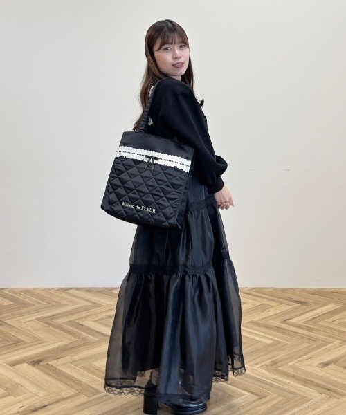Maison de FLEUR（メゾンドフルール） トートバッグ コットンフリル