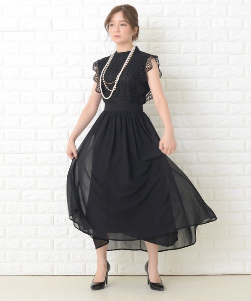 Lace Ladies（レースレディース） ドレス フリルノースリーブロング