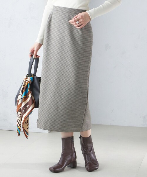 SHIPS（シップス） スカート ウール混 チェック タイト スカート