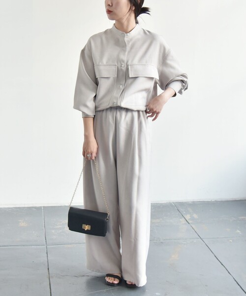 quaranciel セットアップ quaranciel:「洗濯機可能」ポケット シャツ