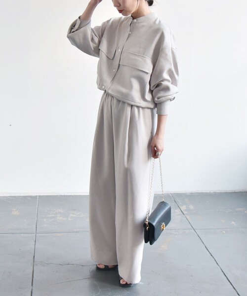 quaranciel セットアップ quaranciel:「洗濯機可能」ポケット シャツ