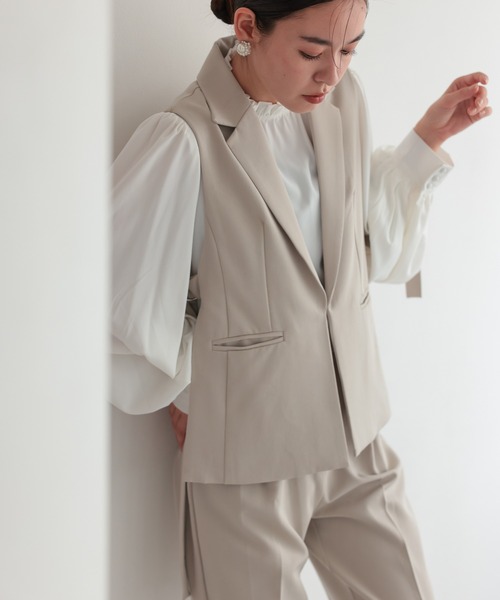 TOKYO OFFICA セットアップ 「手洗いOK」サイドベルトジレセットアップ