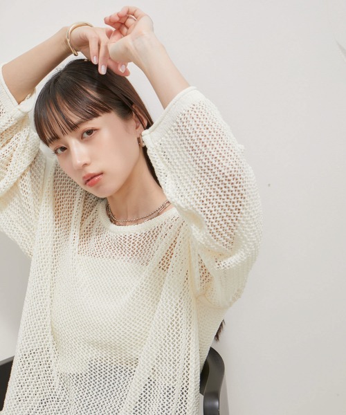 VIS（ビス） ニット セーター メッシュサマーニットトップス
