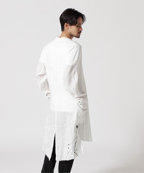 KMRii（ケムリ） シャツ KMRii/ケムリ/Splash Linen Long Shirt メンズ