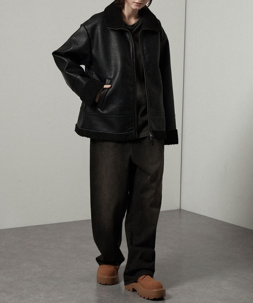 ムートンジャケット ムートンコート 「Alfred Alex」ヴィンテージ加工