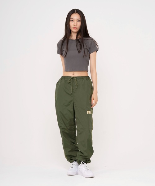 FILA（フィラ） パンツ 裏メッシュ カレッジ サイド ロゴ ルーズ
