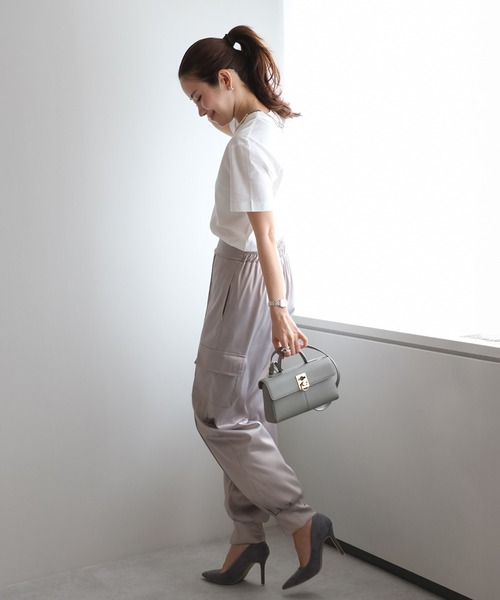 Bonjour Sagan（ボンジュールサガン） カーゴパンツ 裾スリットサテン