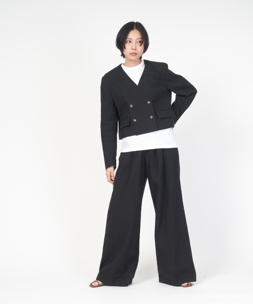 THE SHINZONE（ザ シンゾーン） パンツ COTTON LINEN TACK WIDE PANTS
