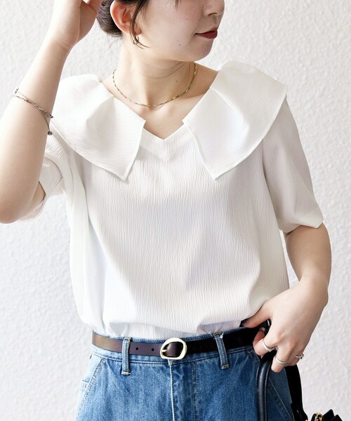 SHIPS any ブラウス シャツ 「WEB限定」SHIPS any:「洗濯機可能」ラフ