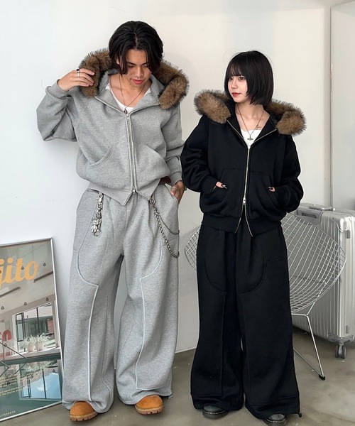 MandO（エムオー） パーカー ボリュームファージップパーカー