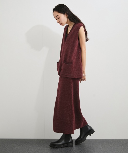 LE CERCLE par rope' ベスト ジレ 「セットアップ対応」モール糸ダブル