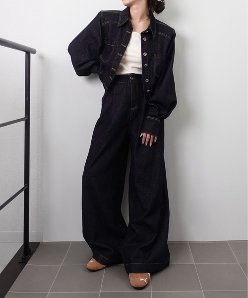 unnu（ユヌ） セットアップ 「SETUP」バックデザイン タックワイド