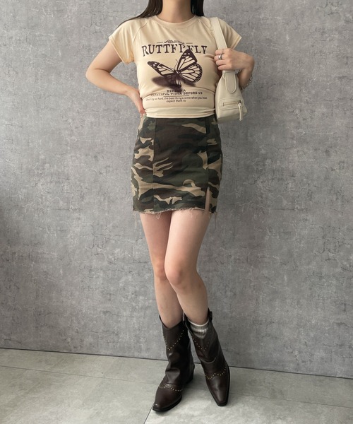 dispark スカート DISPARK/カモフラージュタイトミニスカート
