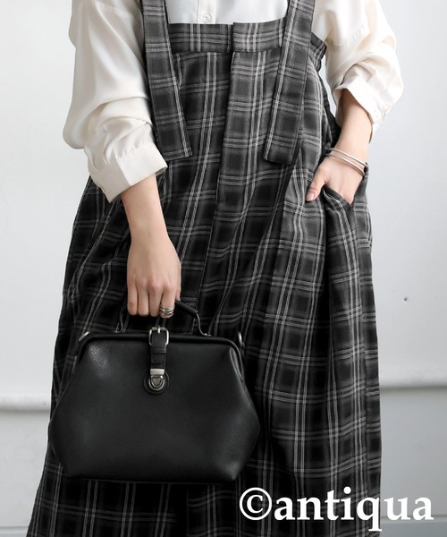 antiqua（アンティカ） サロペット オーバーオール チェック柄