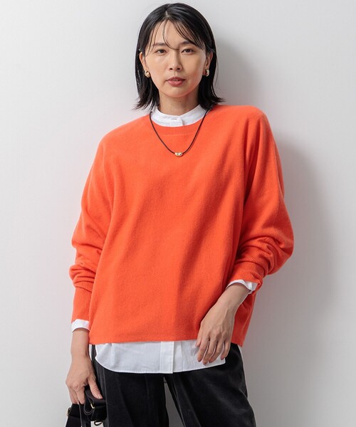 ニット セーター 「洗える」ピュアカシミヤ ドルマンスリーブ