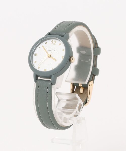腕時計 「nattito/ナティート」 レザードットインデックスウォッチ