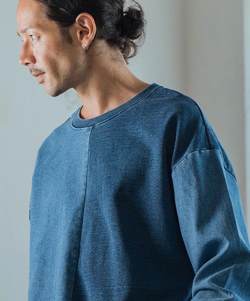 CAMBIO（カンビオ） トレーナー スウェット msw1534-Denim×URAKE