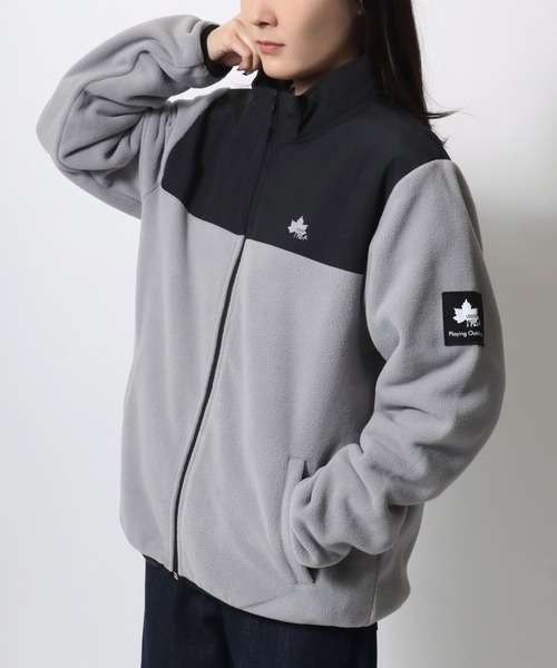 LOGOS（ロゴス） ブルゾン アウター フリース 切替 フルジップスタンド