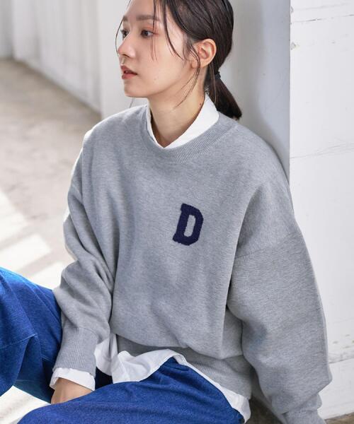 Dessin（デッサン） ニット セーター 「洗える」Dサガラ刺繍ワッペン