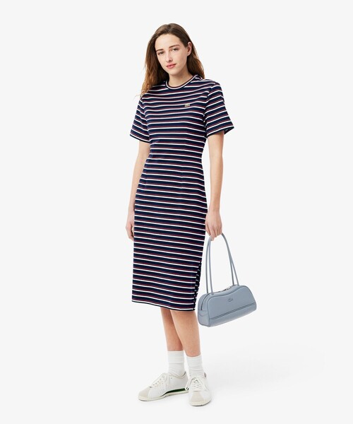 LACOSTE（ラコステ） ワンピース バイカラーボーダーTシャツドレス