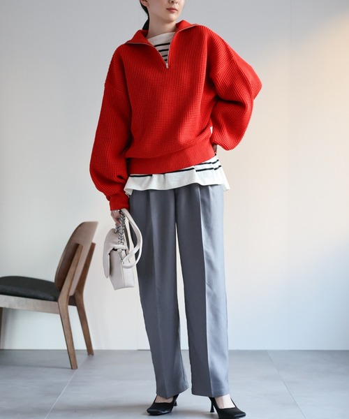 sakishimatokyo 「選べるサイズ」ハーフジップニット レディース