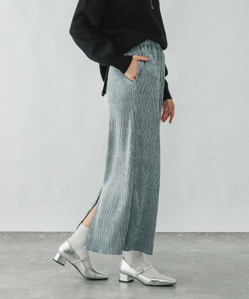 GLOBAL WORK（グローバルワーク） スカート ベロアプリーツIライン